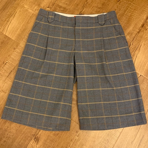 Anthropologie Cartonnier long gray plaid shorts - Picture 3 of 15